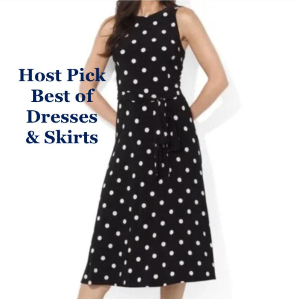 Ralph Lauren Navy Polka Dot Dress
